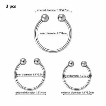 House Of Dasein Stainless Steel Metal Glans Penis Delay Training Half Circle Cock Ring Men - 32Mm/35Mm/40Mm