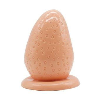 House Of Dasein Big Huge Anal Plug With Suction Cup Novelty Strawberry Butt - Flesh