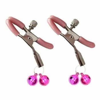 House Of Dasein Pink Double Bells Nipple Clamps Bondage Restraints Bdsm Kink Fetish - Pink