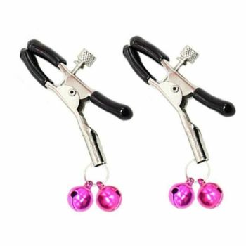 House Of Dasein Pink Double Bells Nipple Clamps Bondage Restraints Bdsm Kink Fetish - Black