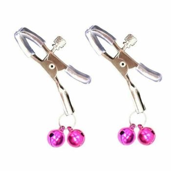 House Of Dasein Pink Double Bells Nipple Clamps Bondage Restraints Bdsm Kink Fetish - Clear