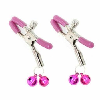House Of Dasein Pink Double Bells Nipple Clamps Bondage Restraints Bdsm Kink Fetish - Rose