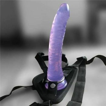 House Of Dasein Realistic Jelly Dildo Strapon Harness Couples On - Purple
