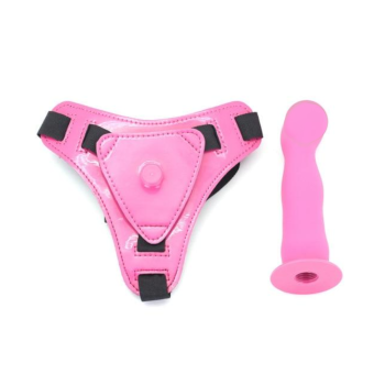 House Of Dasein Dildo With Harness Strapon Panties Purple Pink Black Dong - Pink