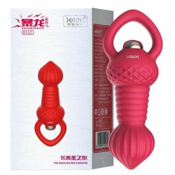 House Of Dasein Vibrator Silicone Vibrating Soft Anal Beads With Handle Butt Plug - Red