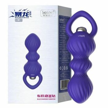 House Of Dasein Vibrator Silicone Vibrating Soft Anal Beads With Handle Butt Plug - Blue