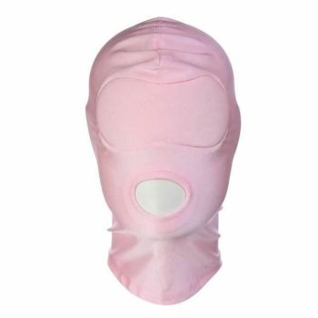 House Of Dasein Pink Purple Bdsm Stretchy Hood Open Mouth Holes Full Mask Bondage Restraints - Pink - Mouth Hole