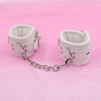 House Of Dasein White Padded Collar Cuffs Ankle Wrist Leash Bondage Kink Bdsm Kit - White - Handcuffs