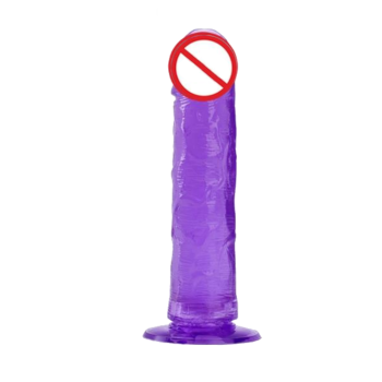House Of Dasein Colourful Realistic Jelly Dildo Deep Throat Training Suction Cup Base - Purple - 20Cm