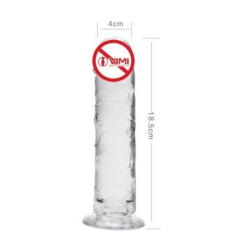 House Of Dasein Colourful Realistic Jelly Dildo Deep Throat Training Suction Cup Base - Clear - 18.5Cm
