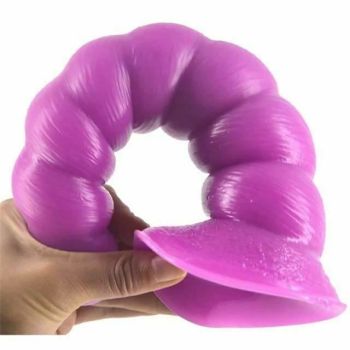 House Of Dasein Thick Spiral Big Dildo Long Anal Plug Dong Suction Cup Masturbation Large - Purple
