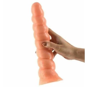 House Of Dasein Thick Spiral Big Dildo Long Anal Plug Dong Suction Cup Masturbation Large - Flesh