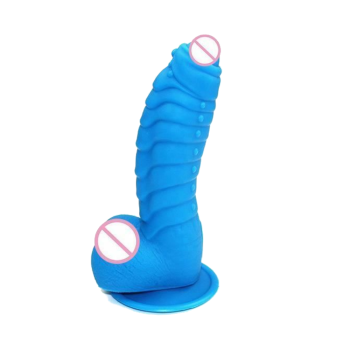 House Of Dasein Dinosaur Scales Dildo With Suction Cup Monster Dong Cock And Balls Masturbation - Blue