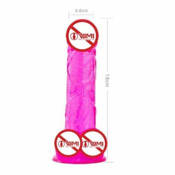 House Of Dasein Realistic Jelly Dildo Deep Throat Training Cock And Balls Dong - Pink - 18Cm