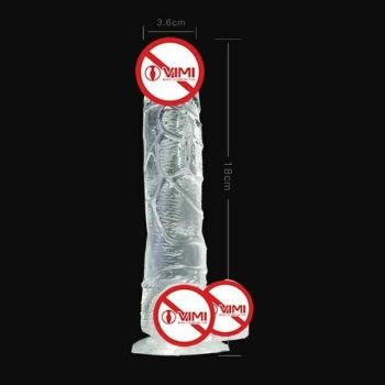House Of Dasein Realistic Jelly Dildo Deep Throat Training Cock And Balls Dong - Clear - 18Cm