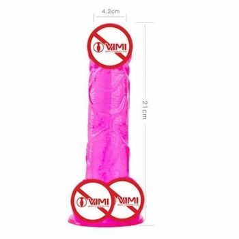 House Of Dasein Realistic Jelly Dildo Deep Throat Training Cock And Balls Dong - Pink - 21Cm