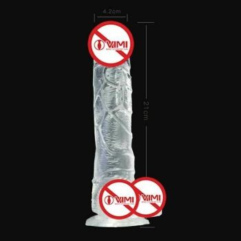 House Of Dasein Realistic Jelly Dildo Deep Throat Training Cock And Balls Dong - Clear - 21Cm