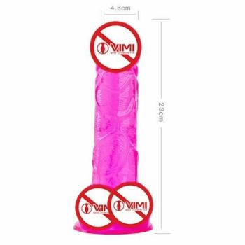 House Of Dasein Realistic Jelly Dildo Deep Throat Training Cock And Balls Dong - Pink - 23Cm