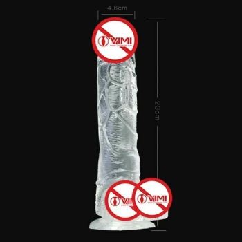 House Of Dasein Realistic Jelly Dildo Deep Throat Training Cock And Balls Dong - Clear - 23Cm
