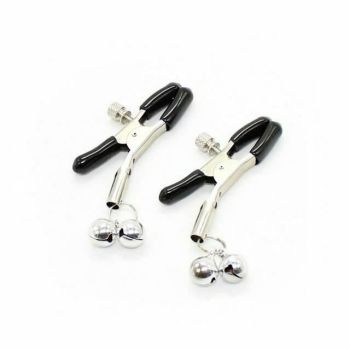 House Of Dasein Metal Double Bell Nipple Clamps Clitoris Clips Bdsm Bondage Restraints Kink - White - Bell Clips