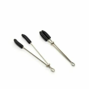 House Of Dasein Metal Double Bell Nipple Clamps Clitoris Clips Bdsm Bondage Restraints Kink - Silver - Tweezer Clips
