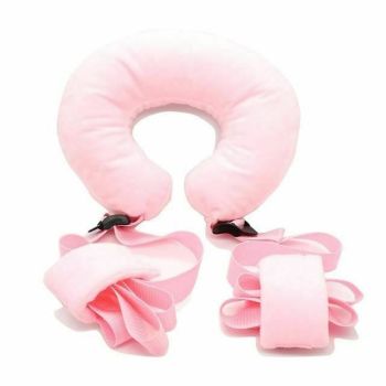 House Of Dasein Pink / Black Shape Pillow Nylon Straps And Cuffs Bdsm Bondage Restraints - Pink