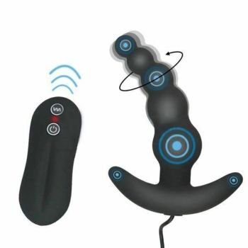 House Of Dasein Anal Beads Vibrator 10 Speeds Remote Prostate Massager Butt Plug - Black