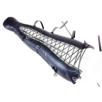 House Of Dasein Bdsm Pink Pu Leather Leg Binder Mermaid Body Sack Bondage Restraints - Black
