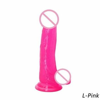 House Of Dasein Jelly Realistic Flexible Penis Dong Cock And Balls Dildo Suction Cup - Pink - L