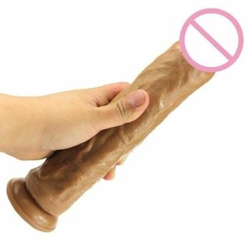 House Of Dasein 11.4 Inch Realistic Penis Super Huge Big Dildo With Suction Cup Black Flesh Cock - Flesh