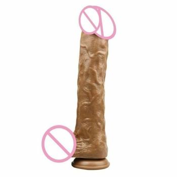 House Of Dasein Long Realistic Dildo Big Penis Dong Lifelike Cock And Balls Strong Suction - Brown