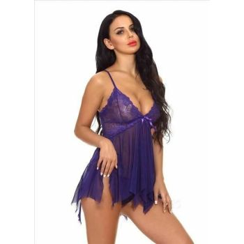 House Of Dasein Sexy Sheer Doll Lingerie Women - Purple - Xxl