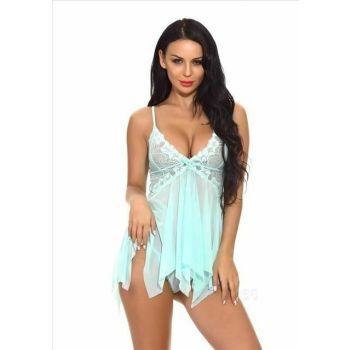 House Of Dasein Sexy Sheer Doll Lingerie Women - Sky Blue - L