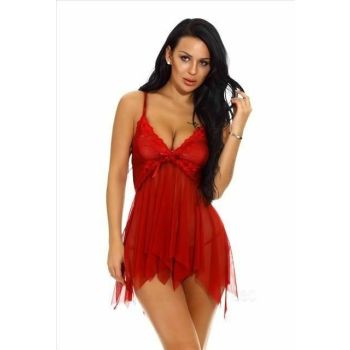 House Of Dasein Sexy Sheer Doll Lingerie Women - Wine Red - Xxl