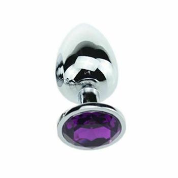 House Of Dasein Stainless Steel Crystal Jewel Anal Plug Small - Dark Purple