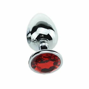 House Of Dasein Stainless Steel Crystal Jewel Anal Plug Small - Red