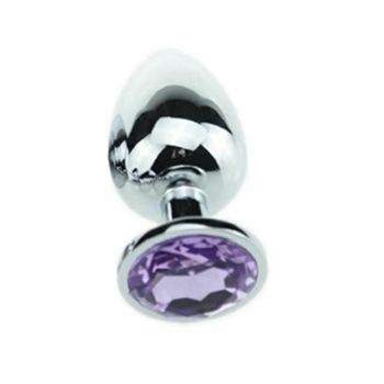 House Of Dasein Stainless Steel Crystal Jewel Anal Plug Small - Purple