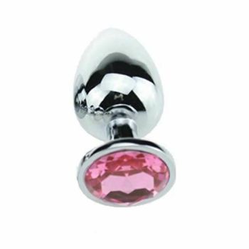 House Of Dasein Stainless Steel Crystal Jewel Anal Plug Small - Pink