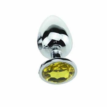 House Of Dasein Stainless Steel Crystal Jewel Anal Plug Small - Light Yellow