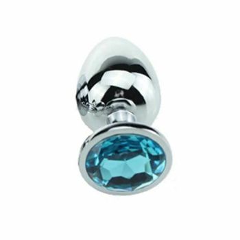 House Of Dasein Stainless Steel Crystal Jewel Anal Plug Small - Blue