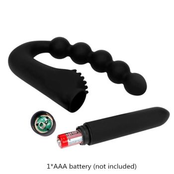 House Of Dasein Black Anal Beads 10 Speed Clitoral Vibrator Prostate Massager Butt Plug Bdsm - Black