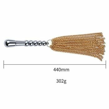 House Of Dasein Gold Chain Flogger Metal Anal Plug Bdsm Impact Play Spanking Whip - Gold