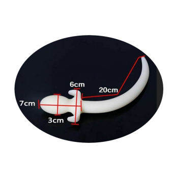 House Of Dasein White Silicone Puppy Luminous Anal Dog Tail Butt Plug - White - 3Cm Diameter