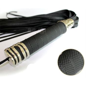 House Of Dasein Bdsm Black Rubber Flogger Ass Spanking Sex Whip Impact Toy - Black