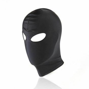 House Of Dasein Black Hood Mask Stretchy Bdsm Head Bondage Fetish Kink Restraints - Black - Eye Holes