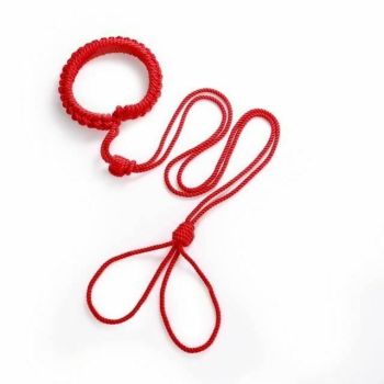 House Of Dasein Shibari Rope Collar Leash Handmade Bondage Restraints Toys Bdsm - Red