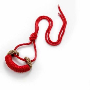 House Of Dasein Shibari Rope Bit Gag Handmade Bondage Restraints Bdsm - Red