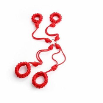 House Of Dasein Braided Shibari Rope Bondage Handcuffs Ankle Cuffs Restraints Bdsm Hogtie - Red