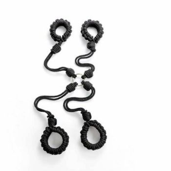 House Of Dasein Braided Shibari Rope Bondage Handcuffs Ankle Cuffs Restraints Bdsm Hogtie - Black