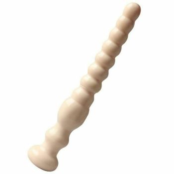 House Of Dasein Small / Large Long Black Beads Butt Plug Prostate Massager Anal Play Fetish - Flesh - Large